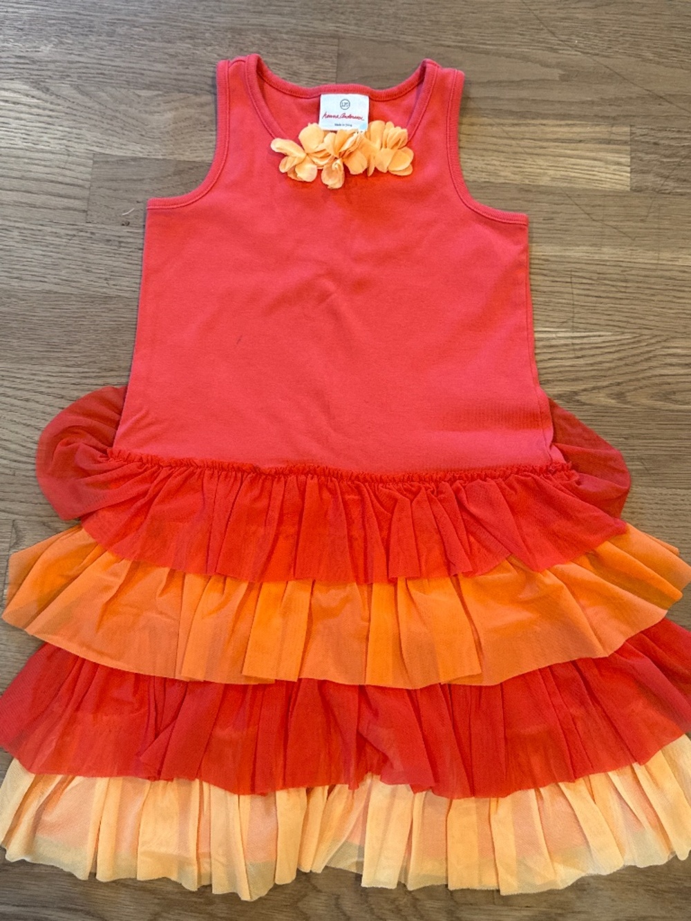 Hanna Anderson girls orange summer dress